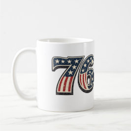 Vintage 1776 Amerikanische Flagge Nummer 76 Patrio Kaffeetasse