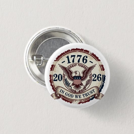 Vintage 1776 Eagle Badge Patriotic Button (Vorne & Hinten)