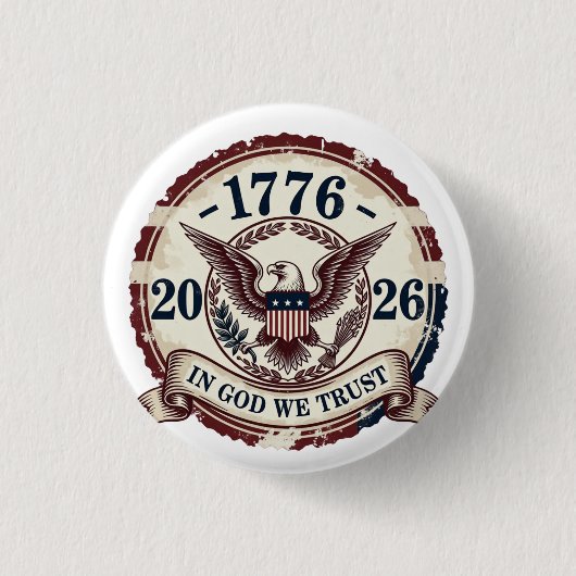 Vintage 1776 Eagle Badge Patriotic Button (Vorderseite)