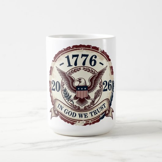 Vintage 1776 Eagle Badge Patriotic Kaffeetasse (Mittel)