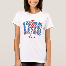 Vintage 1776 patriotischer Blitz Amerikanisches Fl T-Shirt