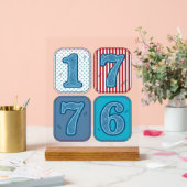 Vintage 1776 patriotisches Patchwork Acrylschild (Hochzeit)