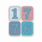 Vintage 1776 patriotisches Patchwork Aufkleber (Vorderseite)