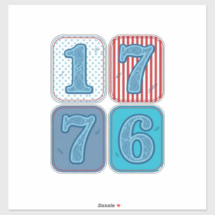Vintage 1776 patriotisches Patchwork Aufkleber
