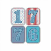 Vintage 1776 patriotisches Patchwork Aufkleber (Vorderseite)