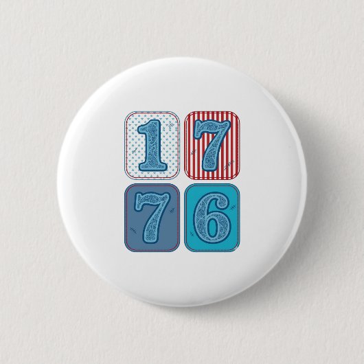 Vintage 1776 patriotisches Patchwork Button (Vorderseite)