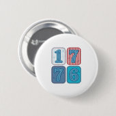 Vintage 1776 patriotisches Patchwork Button (Vorne & Hinten)