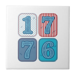 Vintage 1776 patriotisches Patchwork Fliese