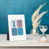 Vintage 1776 patriotisches Patchwork Fotoplatte (Seite)