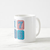 Vintage 1776 patriotisches Patchwork Kaffeetasse (VorderseiteRechts)