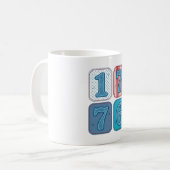 Vintage 1776 patriotisches Patchwork Kaffeetasse (Vorderseite Links)