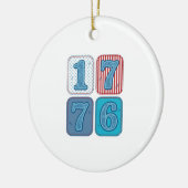 Vintage 1776 patriotisches Patchwork Keramik Ornament (Links)