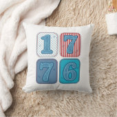 Vintage 1776 patriotisches Patchwork Kissen (Decke)