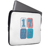 Vintage 1776 patriotisches Patchwork Laptopschutzhülle (Vorne Rechts)