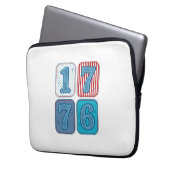 Vintage 1776 patriotisches Patchwork Laptopschutzhülle (Vorderseite Links)