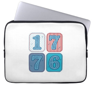 Vintage 1776 patriotisches Patchwork Laptopschutzhülle