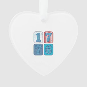 Vintage 1776 patriotisches Patchwork Ornament