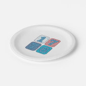 Vintage 1776 patriotisches Patchwork Pappteller (Schrägansicht)