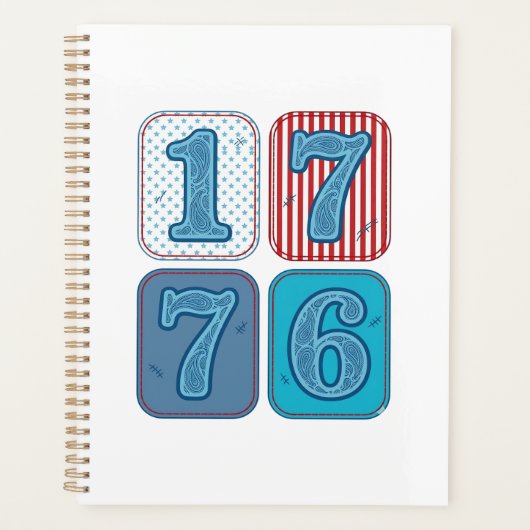 Vintage 1776 patriotisches Patchwork Planer (Vorderseite)