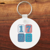 Vintage 1776 patriotisches Patchwork Schlüsselanhänger (Vorderseite)
