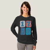 Vintage 1776 patriotisches Patchwork T-Shirt (Vorne ganz)