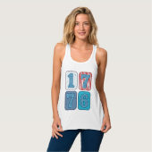 Vintage 1776 patriotisches Patchwork Tank Top (Vorderseite Vollansicht)
