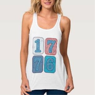 Vintage 1776 patriotisches Patchwork Tank Top
