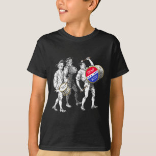 Vintage 1776 Stil Pfeife und Trommeln T-Shirt