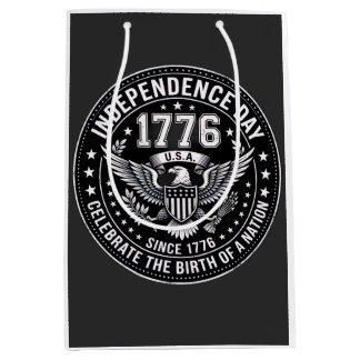 Vintage 1776 Unabhängigkeitstag abgenutztes Emblem Mittlere Geschenktüte