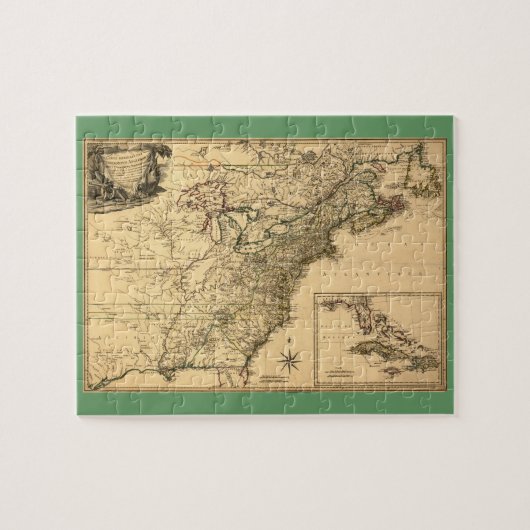 Vintage 1777 American Colones Map by Phelipleder Puzzle (Horizontal)