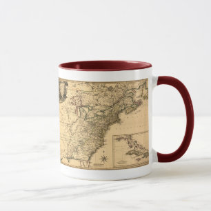 Vintage 1777 amerikanische Kolonien-Karte durch Tasse