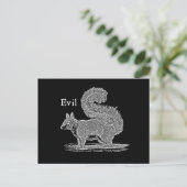 Vintage 1800er Evil Squirrel Illustration Postkarte (Stehend Vorderseite)