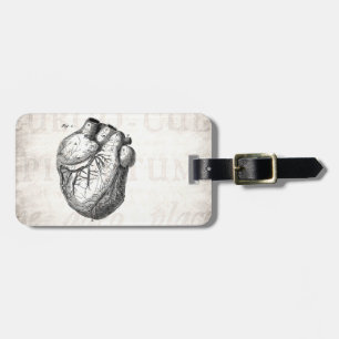 Vintage 1800er Herz Retro Herz Anatomie Herzen Gepäckanhänger