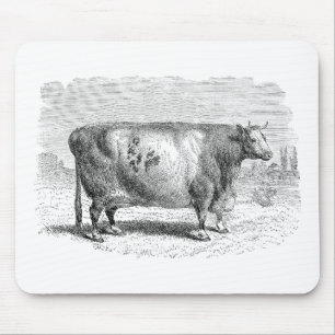 Vintage 1800er Jahre Große Durham Kuh Retro Kühe V Mousepad