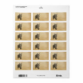 Vintage 1800er Pferdekopf Illustration Retro Pferd Adressaufkleber (Vorne)