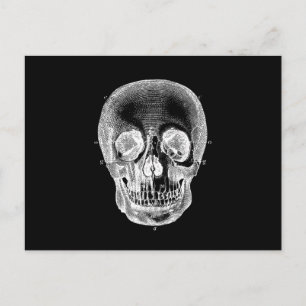 Vintage 1800er Schädel Retro Anatomisch Schwarz We Postkarte
