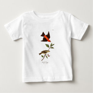 Vintage 1800er Scharlachtanager-Vogel Singvogel Vö Baby T-shirt