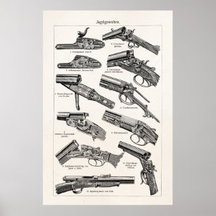 Vintage 1800er Schrotflinte Antike Schrotflinten A Poster