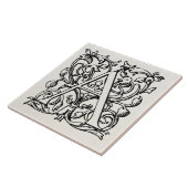 Vintage 1800s beschriften ein Monogramm - mit Fliese (Seite)