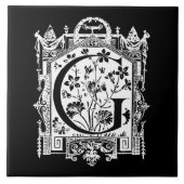 Vintage 1800s Buchstabeg-Monogramm-Illustration Fliese (Vorderseite)