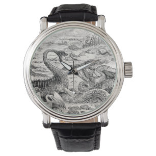 Vintage 1800s Dinosaurier-Illustration - Armbanduhr