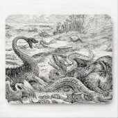 Vintage 1800s Dinosaurier-Illustration - Mousepad (Vorne)