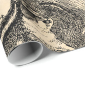 Vintage 1800s Eichhörnchen-Illustration - Geschenkpapier (Rolleneckpunkt)