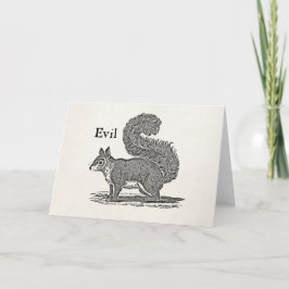 Vintage 1800s Evil Squirrel Illustration Karte