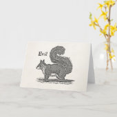 Vintage 1800s Evil Squirrel Illustration Karte (Gelbe Blume)