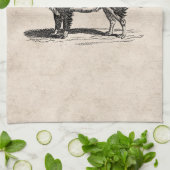 Vintage 1800s Grenzcollie-Hundeillustration Handtuch (Gefaltet)