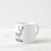 Vintage 1800s Hirsch-Rotwild-Geweih-Retro Espressotasse (Vorderseite Rechts)