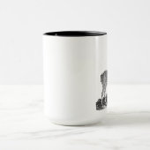 Vintage 1800s Hirsch-Rotwild-Geweih-Retro Tasse (Zentrum)