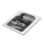Vintage 1800s loyaler Windhund-Hund Fliese (Seite)