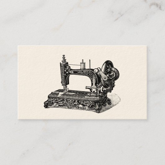 Vintage 1800s Nähmaschine-Illustration Visitenkarte (Vorderseite)